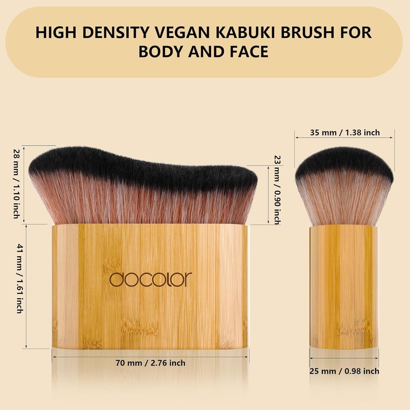 docolor Self Tanner Brush Large Body Makeup Brush, Soft Vegan Tanning Brush no stripes, for Foundation, Self-tanner, Bronzer, Self Tan Back Applicator Body + Face Self-Tan Blending Brush Gift Box - Image 5